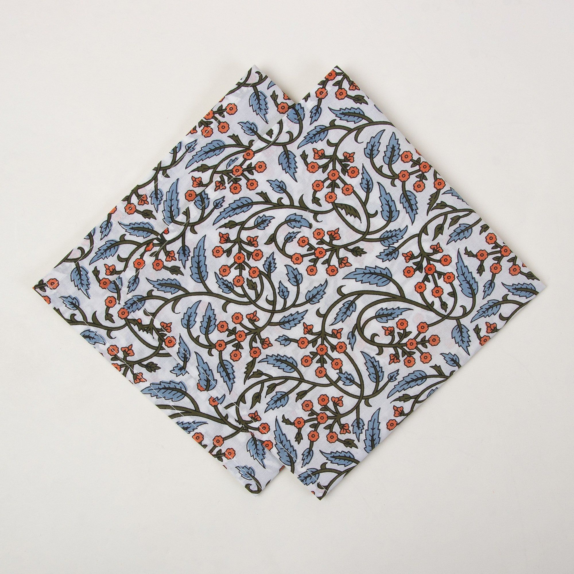 Hand Block Floral Cotton Reusable Fancy Rumal